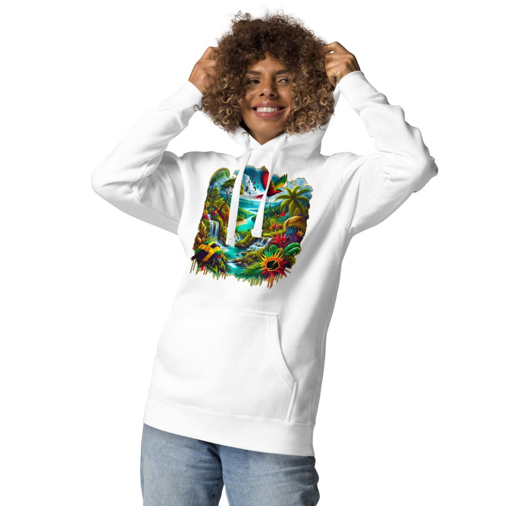 Island Paradise: Unisex Hoodie - SEVAD MUSIC HOUSE - Hoodie - SEVAD MUSIC HOUSE - 9771977_10774 - White - S - Island Paradise: Unisex Hoodie