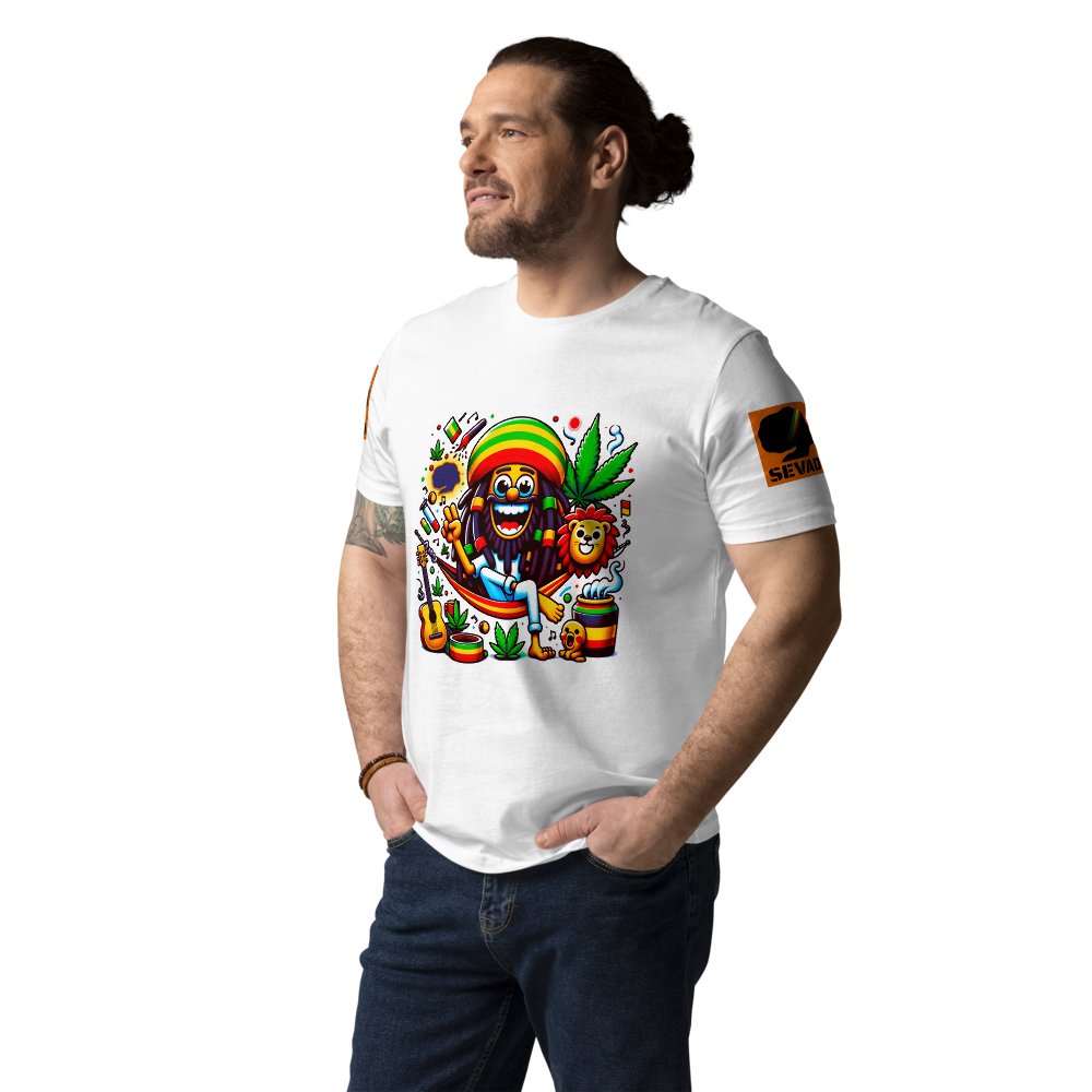 Joyful Riddims: Unisex organic cotton t-shirt - SEVAD MUSIC HOUSE - T-Shirt - SEVAD MUSIC HOUSE - 4624221_11864 - White - S - Joyful Riddims: Unisex organic cotton t-shirt