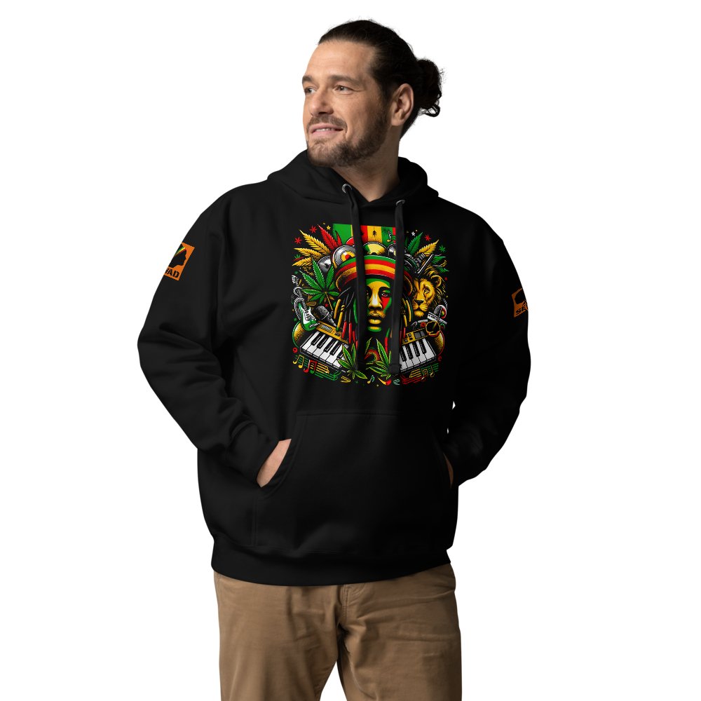 Rasta Reggae Revival: Unisex Hoodie - SEVAD MUSIC HOUSE - Hoodie - SEVAD MUSIC HOUSE - 5627538_10779 - Black - S - Rasta Reggae Revival: Unisex Hoodie