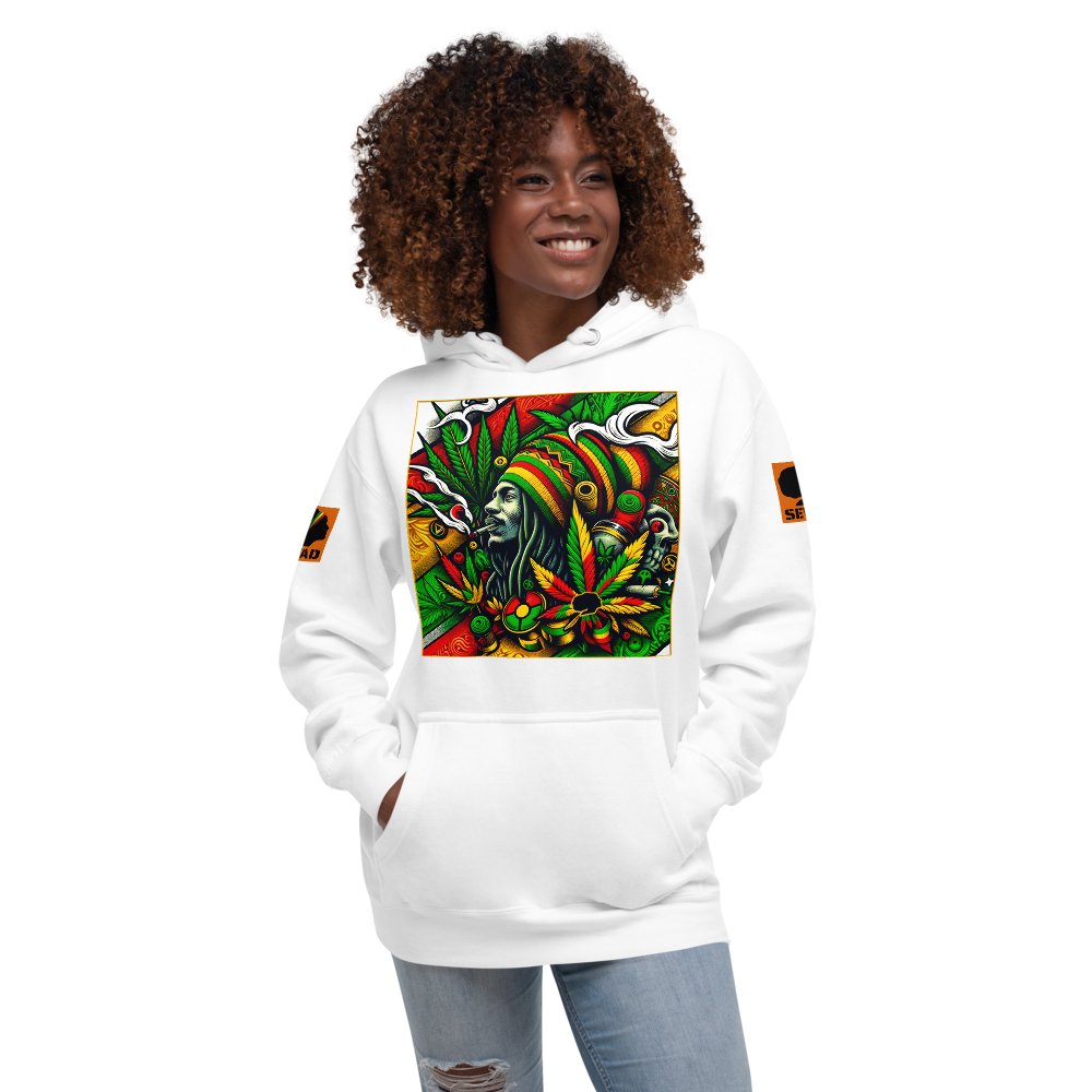 Rasta Reverie: Unisex Hoodie - SEVAD MUSIC HOUSE - Hoodie - SEVAD MUSIC HOUSE - 4896297_10774 - White - S - Rasta Reverie: Unisex Hoodie