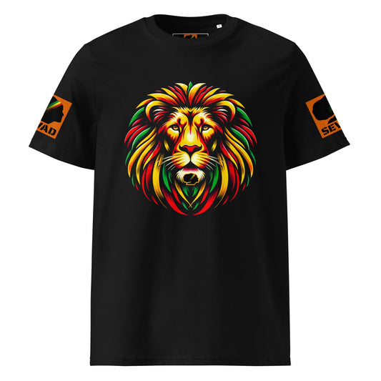 Regal Rasta Lion: Unisex organic cotton t-shirt - SEVAD MUSIC HOUSE - T-Shirt - SEVAD MUSIC HOUSE - 1995719_11869 - Black - S - Regal Rasta Lion: Unisex organic cotton t-shirt
