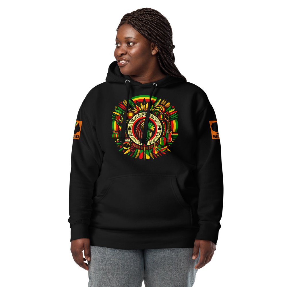 Reggae Riddims: Unisex Hoodie - SEVAD MUSIC HOUSE - Hoodie - SEVAD MUSIC HOUSE - 3336403_10779 - Black - S - Reggae Riddims: Unisex Hoodie