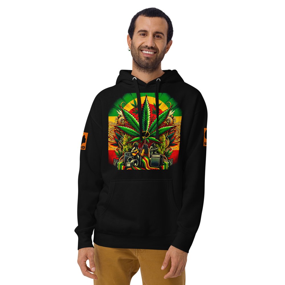 Riddims of the Green: Unisex Hoodie - SEVAD MUSIC HOUSE - Hoodie - SEVAD MUSIC HOUSE - 2614797_10779 - Black - S - Riddims of the Green: Unisex Hoodie