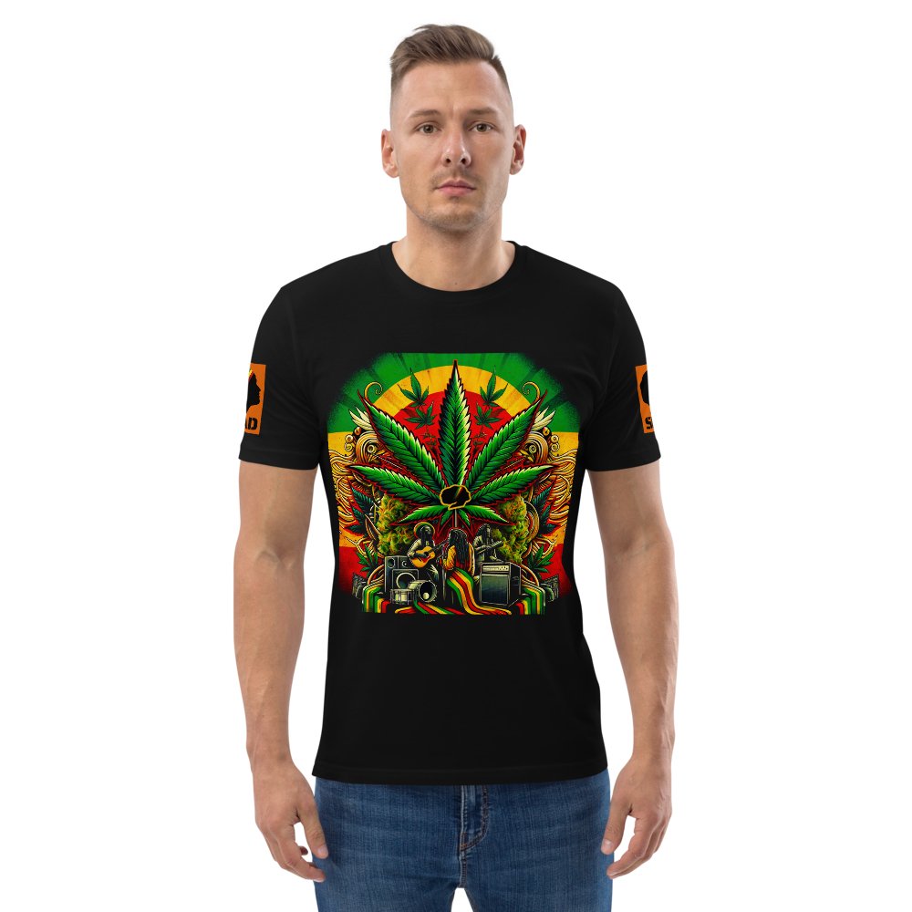 Riddims of the Green: Unisex organic cotton t-shirt - SEVAD MUSIC HOUSE - T-Shirt - SEVAD MUSIC HOUSE - 9249436_11869 - S - Black - Riddims of the Green: Unisex organic cotton t-shirt