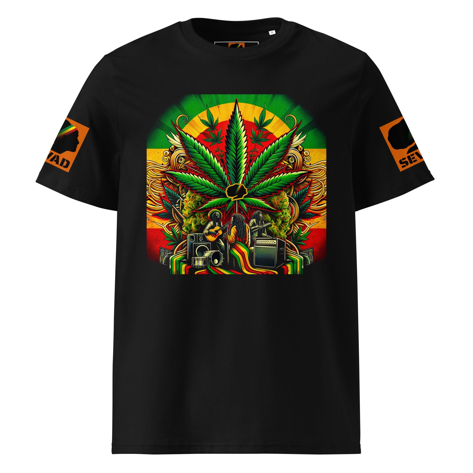 Riddims of the Green: Unisex organic cotton t-shirt - SEVAD MUSIC HOUSE - T-Shirt - SEVAD MUSIC HOUSE - 9249436_11869 - S - Black - Riddims of the Green: Unisex organic cotton t-shirt