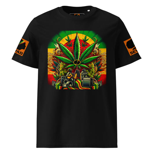 Riddims of the Green: Unisex organic cotton t-shirt - SEVAD MUSIC HOUSE - T-Shirt - SEVAD MUSIC HOUSE - 9249436_11869 - S - Black - Riddims of the Green: Unisex organic cotton t-shirt