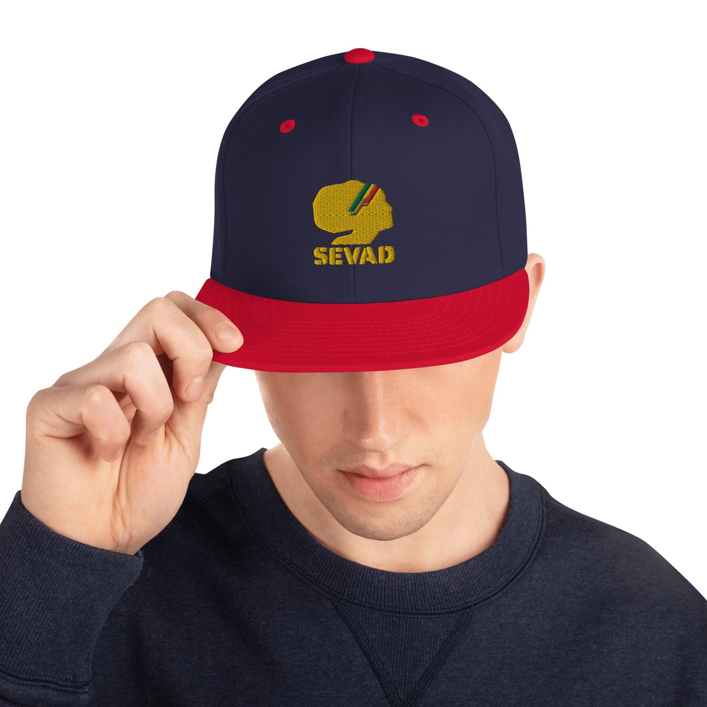 SEVAD Snapback Hat - SEVAD MUSIC HOUSE - Snapback Hat - SEVAD MUSIC HOUSE - 7123262_7842 - Navy/ Red - - SEVAD Snapback Hat