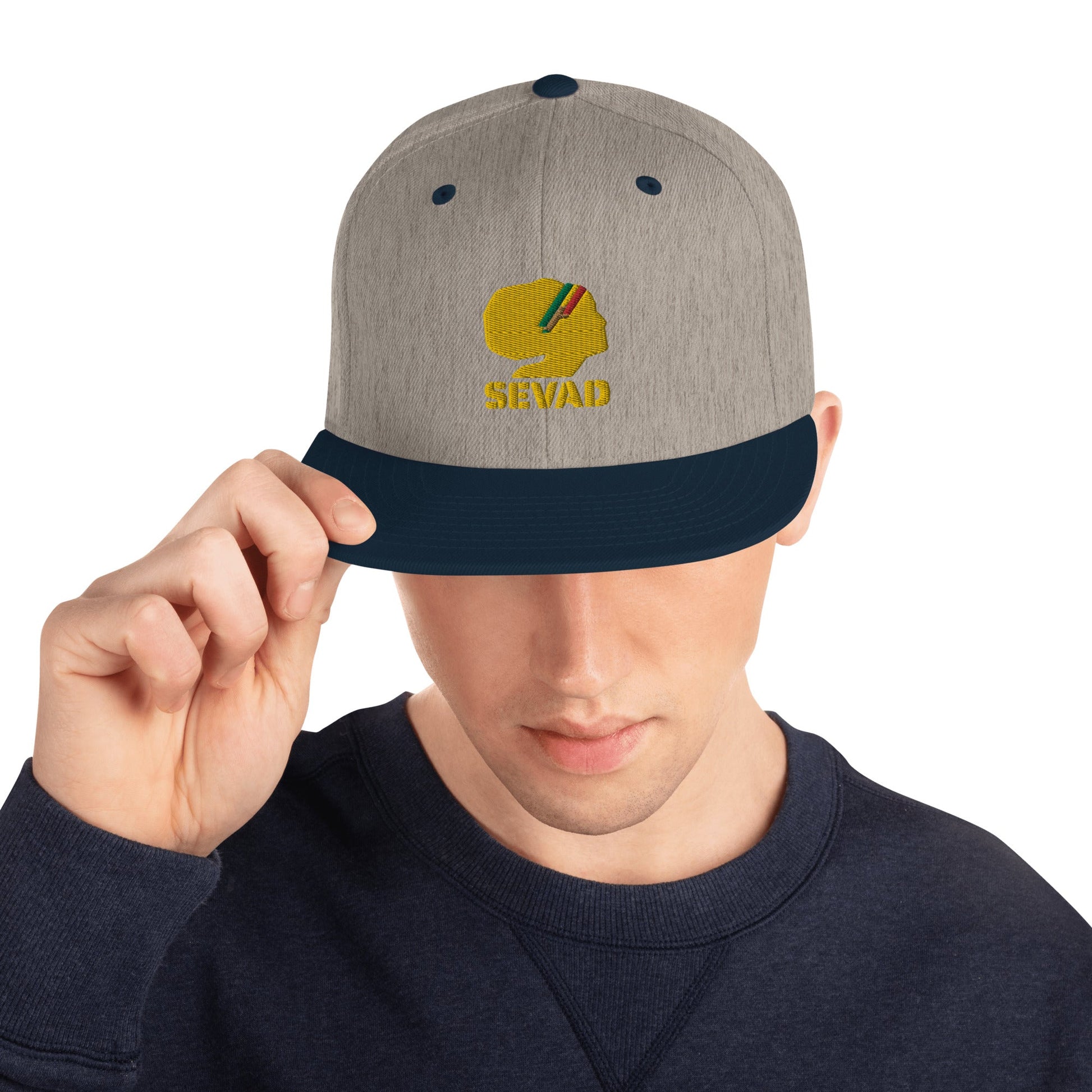 SEVAD Snapback Hat - SEVAD MUSIC HOUSE - Snapback Hat - SEVAD MUSIC HOUSE - 7123262_7838 - Heather Grey/ Navy - - SEVAD Snapback Hat
