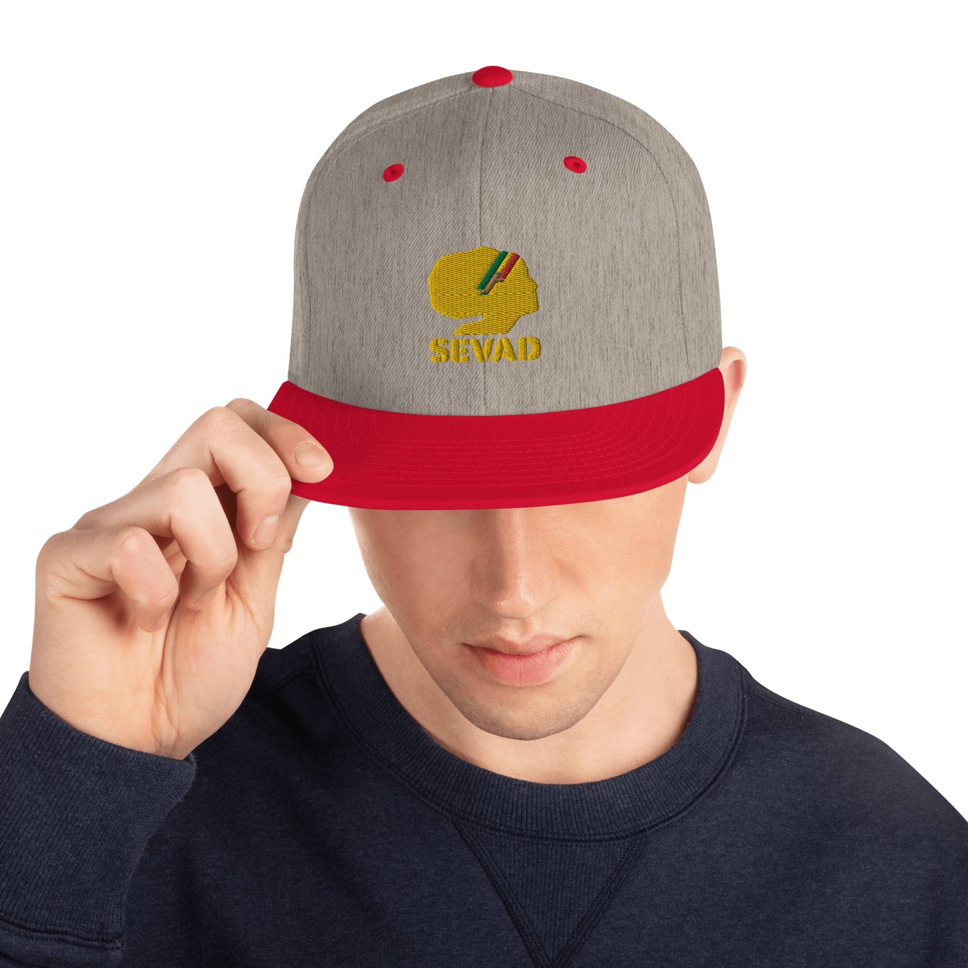 SEVAD Snapback Hat - SEVAD MUSIC HOUSE - Snapback Hat - SEVAD MUSIC HOUSE - 7123262_7840 - Heather Grey/ Red - - SEVAD Snapback Hat