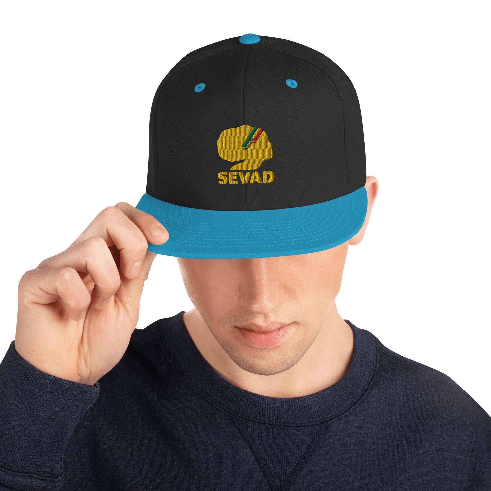 SEVAD Snapback Hat - SEVAD MUSIC HOUSE - Snapback Hat - SEVAD MUSIC HOUSE - 7123262_4796 - Black/ Teal - - SEVAD Snapback Hat